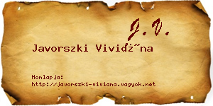 Javorszki Viviána névjegykártya